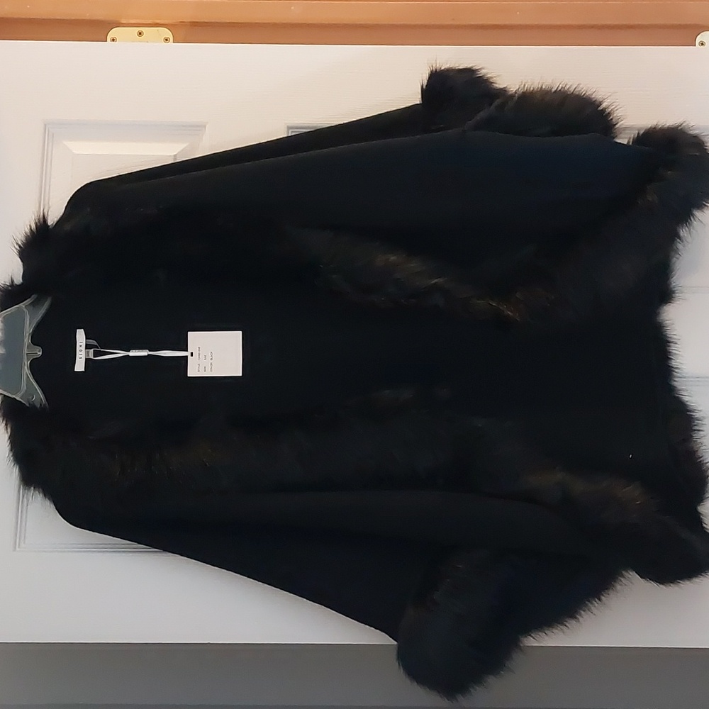 Black, fur  jacket/cape.